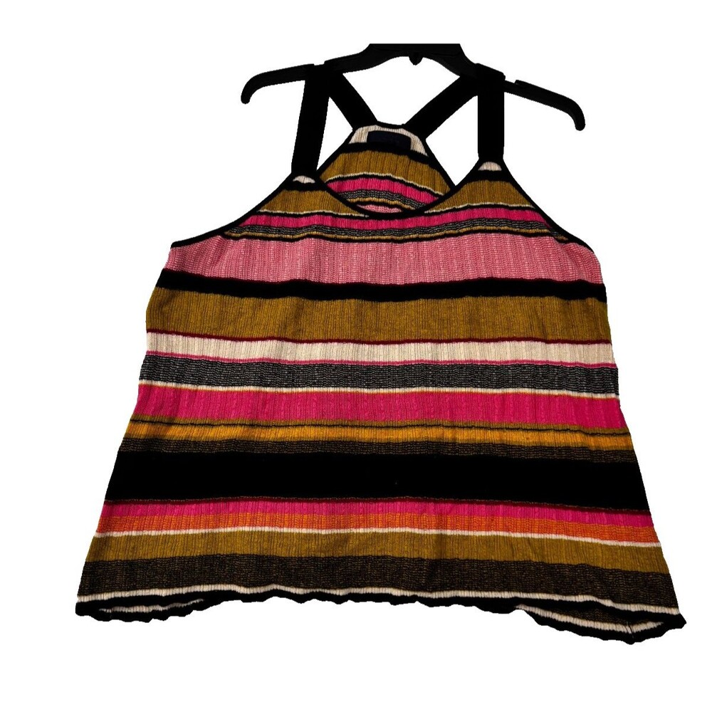 Rachel Rachel Roy Women’s Knit Tank Top Multicolor Stripe Sleeveless Size 2X